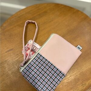 Pink and Plaid Wristlet